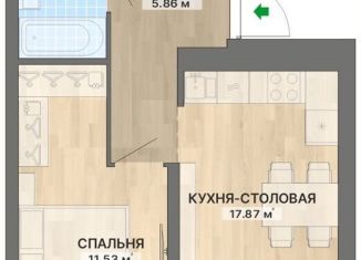 Продам 1-комнатную квартиру, 44.3 м2, Екатеринбург, метро Проспект Космонавтов