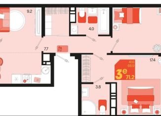 Продается 3-комнатная квартира, 71.2 м2, Краснодарский край