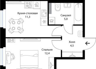 Продается однокомнатная квартира, 33.2 м2, Ленинградская область