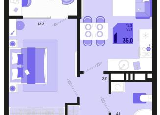 Продажа 1-комнатной квартиры, 35 м2, Краснодарский край