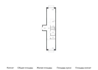 1-комнатная квартира на продажу, 47 м2, Московская область, жилой квартал Новоград Павлино, к6