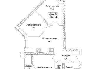 Продажа 3-ком. квартиры, 59.4 м2, Волгоградская область