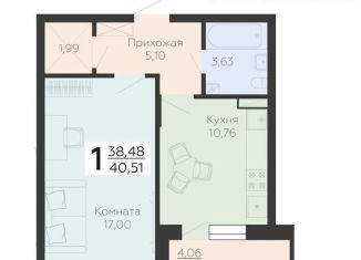 Продажа однокомнатной квартиры, 40.5 м2, Воронежская область