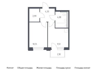 1-комнатная квартира на продажу, 31.7 м2, Тюмень, жилой комплекс Чаркова 72, 1.4