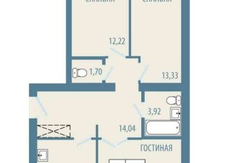 Продажа 3-ком. квартиры, 74.4 м2, Железногорск, Комсомольская улица, 19