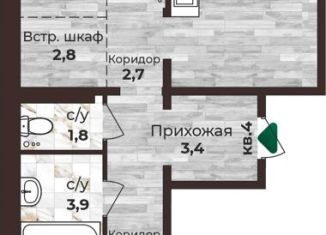 Двухкомнатная квартира на продажу, 69.2 м2, Барнаул, Центральный район