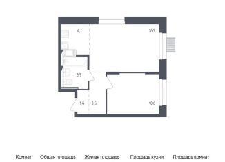 Продаю 1-комнатную квартиру, 40.4 м2, Мытищи, жилой комплекс Мытищи Парк, к4.2