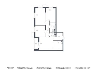 Продается двухкомнатная квартира, 64.8 м2, Московская область, жилой комплекс Спутник, 21