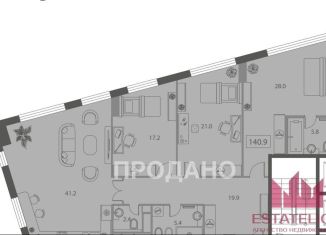 4-комнатная квартира на продажу, 140 м2, Москва, Мытная улица, 40к1, ЖК Скай Хаус