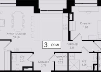 Продается 3-комнатная квартира, 100.3 м2, Москва, метро Электрозаводская