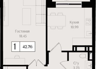 Продажа 1-ком. квартиры, 42.8 м2, Москва, метро Семеновская