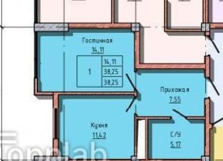 Однокомнатная квартира на продажу, 38.3 м2, Нальчик, улица Атажукина, 135