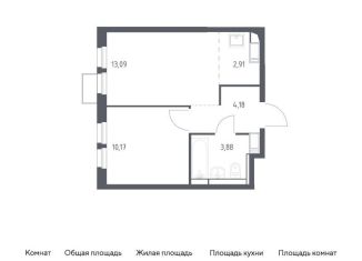 Продается однокомнатная квартира, 34.2 м2, деревня Путилково