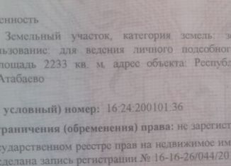 Продажа участка, 22.4 сот., село Атабаево