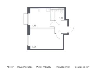 Однокомнатная квартира на продажу, 36.4 м2, поселение Филимонковское, жилой комплекс Квартал Марьино, к1