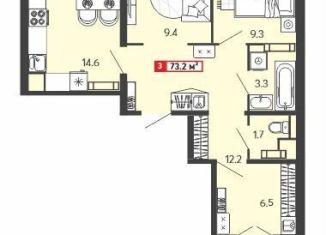 Продаю 3-комнатную квартиру, 73.2 м2, Пензенская область, Алая улица, с74