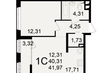 Продажа 1-комнатной квартиры, 42 м2, Рязань