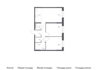 2-комнатная квартира на продажу, 60.9 м2, Москва, жилой комплекс Эко Бунино, 14.2