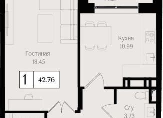 Продам 1-комнатную квартиру, 42.8 м2, Москва, метро Семеновская