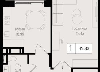 Продаю 1-комнатную квартиру, 42.8 м2, Москва, метро Семеновская