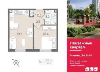 Продажа однокомнатной квартиры, 34.9 м2, Санкт-Петербург