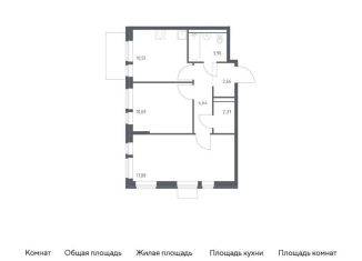Двухкомнатная квартира на продажу, 51.9 м2, Московская область