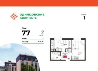Продаю 1-комнатную квартиру, 30.9 м2, Московская область