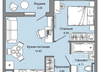 Двухкомнатная квартира на продажу, 34 м2, Ульяновск