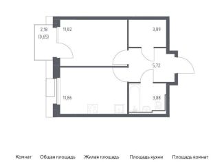 Продаю 1-комнатную квартиру, 37.8 м2, Москва, метро Зябликово