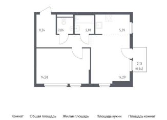 1-комнатная квартира на продажу, 48.1 м2, село Остафьево, жилой комплекс Остафьево, к22