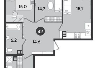 Продается 3-комнатная квартира, 92.7 м2, Краснодар