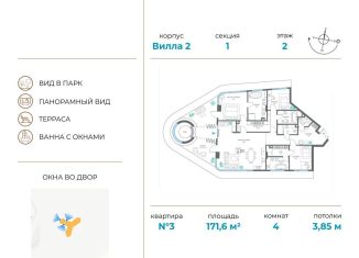 Продается четырехкомнатная квартира, 171.6 м2, Москва, метро Филёвский парк