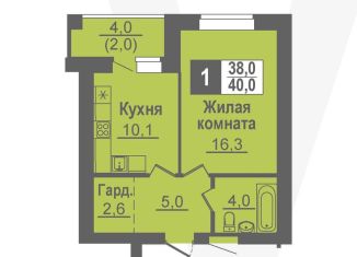 Продается однокомнатная квартира, 40 м2, Новосибирская область
