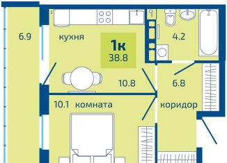 Продажа однокомнатной квартиры, 38.8 м2, Пермь, Мотовилихинский район