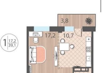 Продам 1-комнатную квартиру, 39.1 м2, Иркутск