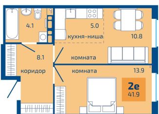 Продается 2-комнатная квартира, 41.9 м2, Пермь, Мотовилихинский район