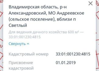 Продажа земельного участка, 6 сот., поселок Светлый, Садовая улица