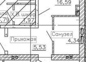Продается 1-комнатная квартира, 43.9 м2, Воронежская область