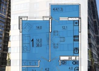 Продам 1-комнатную квартиру, 39.3 м2, Краснодар, Конгрессная улица, 41к1