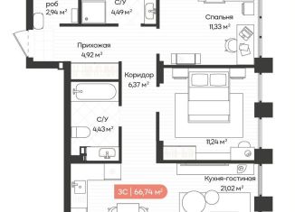 Продам 3-комнатную квартиру, 67.1 м2, Новосибирск, метро Золотая Нива, Ленинградская улица, 342