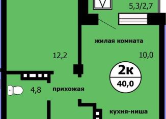 2-комнатная квартира на продажу, 40 м2, Красноярск