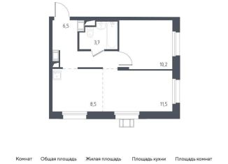 Однокомнатная квартира на продажу, 40.4 м2, Московская область, жилой комплекс Люберцы 2020, к67