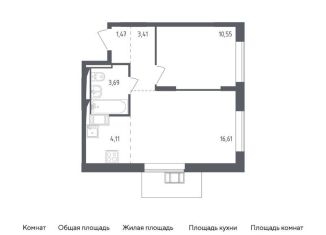 Однокомнатная квартира на продажу, 39.8 м2, Московская область, микрорайон Пригород Лесное, к5.2