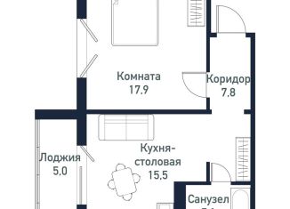 Продам 1-комнатную квартиру, 46.3 м2, Челябинская область, улица имени Ефрейтора Потехина, 2