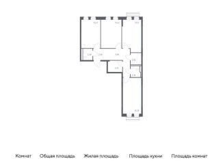 Продажа трехкомнатной квартиры, 78.5 м2, Московская область, жилой комплекс Рублёвский Квартал, 59