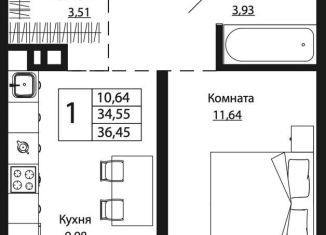 Продается однокомнатная квартира, 36.5 м2, Ростовская область