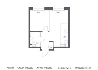 Однокомнатная квартира на продажу, 34.6 м2, Москва, жилой комплекс Эко Бунино, 14.2