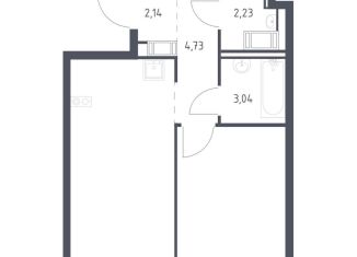 Продажа 1-комнатной квартиры, 44.4 м2, Колпино