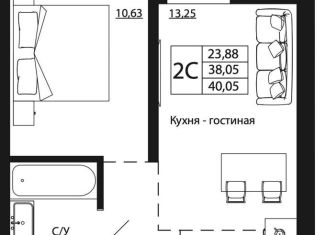 Продам двухкомнатную квартиру, 40.1 м2, Ростовская область