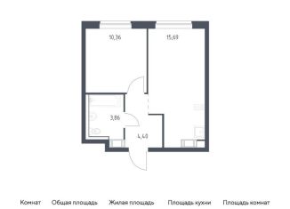 Продается 1-ком. квартира, 34.3 м2, Ленинградская область